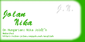 jolan nika business card